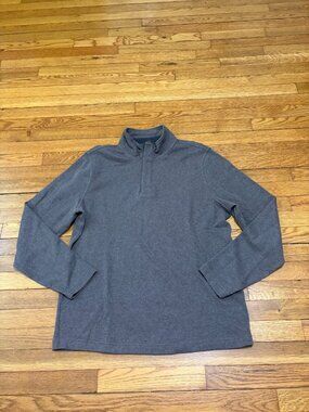 Lachlan Mens Sweater Size XL Brown 1/4 Zip Pullover 100% Cotton Knit British